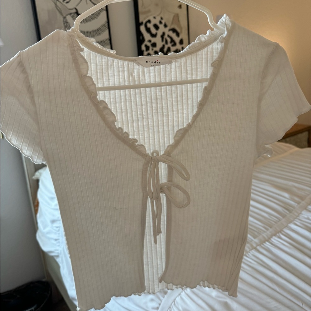 White Tie Crop Top